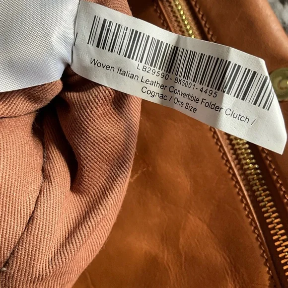 Quince Italian Leather Convertible Folder Clutch / Cognac - Picture 6 of 6